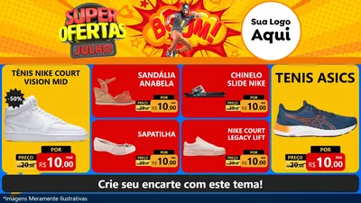 Modelo de TV para TV Horizontal com o tema Super Ofertas Julho para Calçados