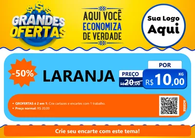 Modelo de Cartaz para Cartaz A4 Horizontal com o tema Grandes Ofertas para Hortifrúti