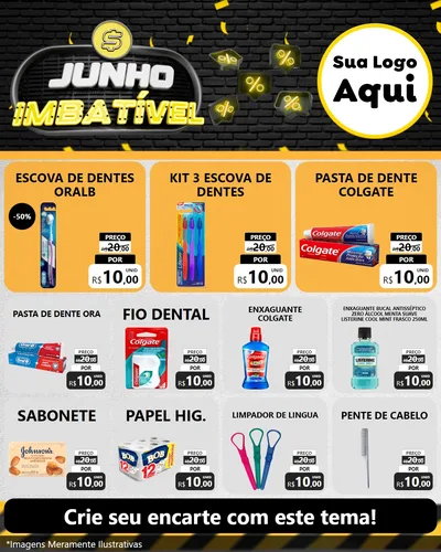 Modelo de Rede Social para Feed Instagram com o tema Junho Imbatível para Higiene Pessoal