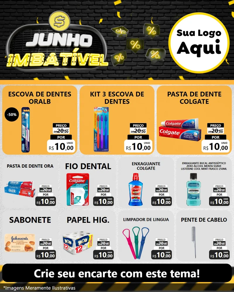 Modelo de Rede Social para Feed Instagram com o tema Junho Imbatível para Higiene Pessoal