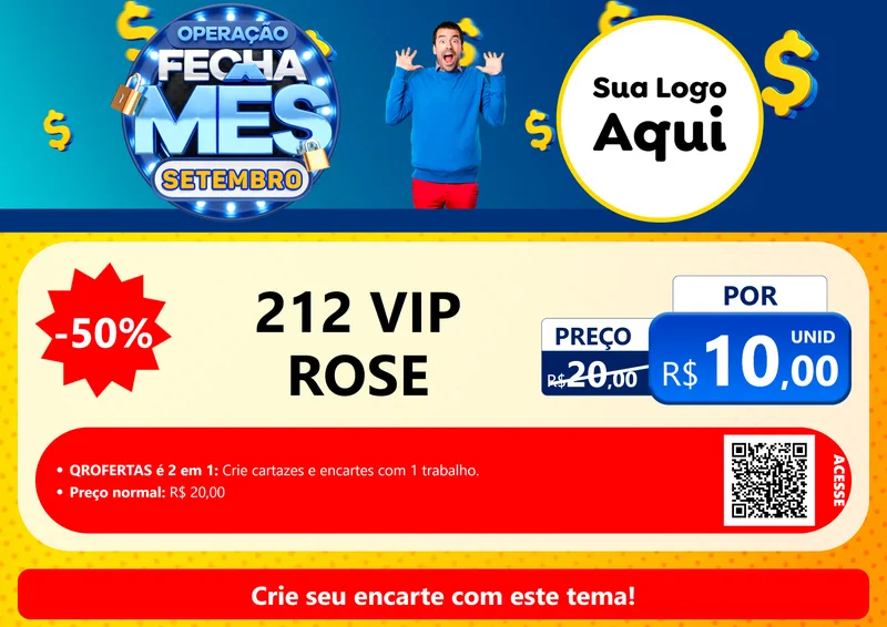 Modelo de Cartaz para Cartaz A4 Horizontal com o tema Operação Fecha Mês Setembro para Perfumes