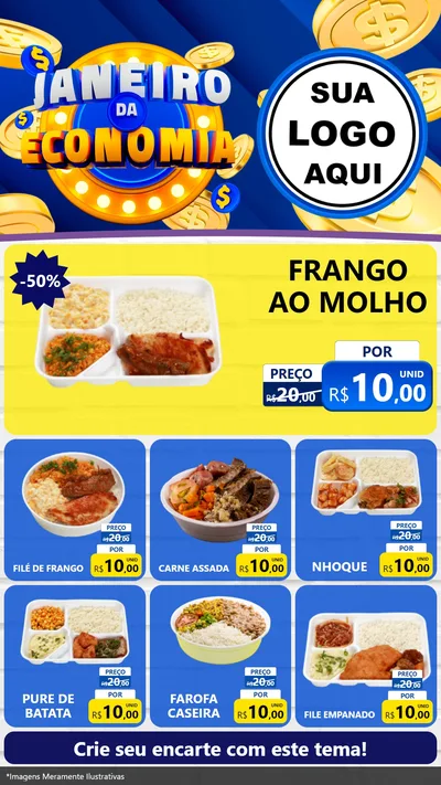 Modelo de Rede Social para Stories com o tema Janeiro da Economia para Restaurante