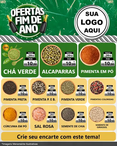 Modelo de Rede Social para Feed Instagram com o tema Ofertas Fim de Ano para Produtos Naturais