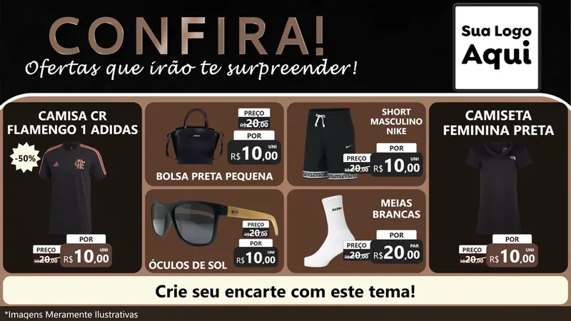 Modelo de TV para TV Horizontal com o tema Confira! Ofertas que irão te surpreender! para Roupas e acessórios