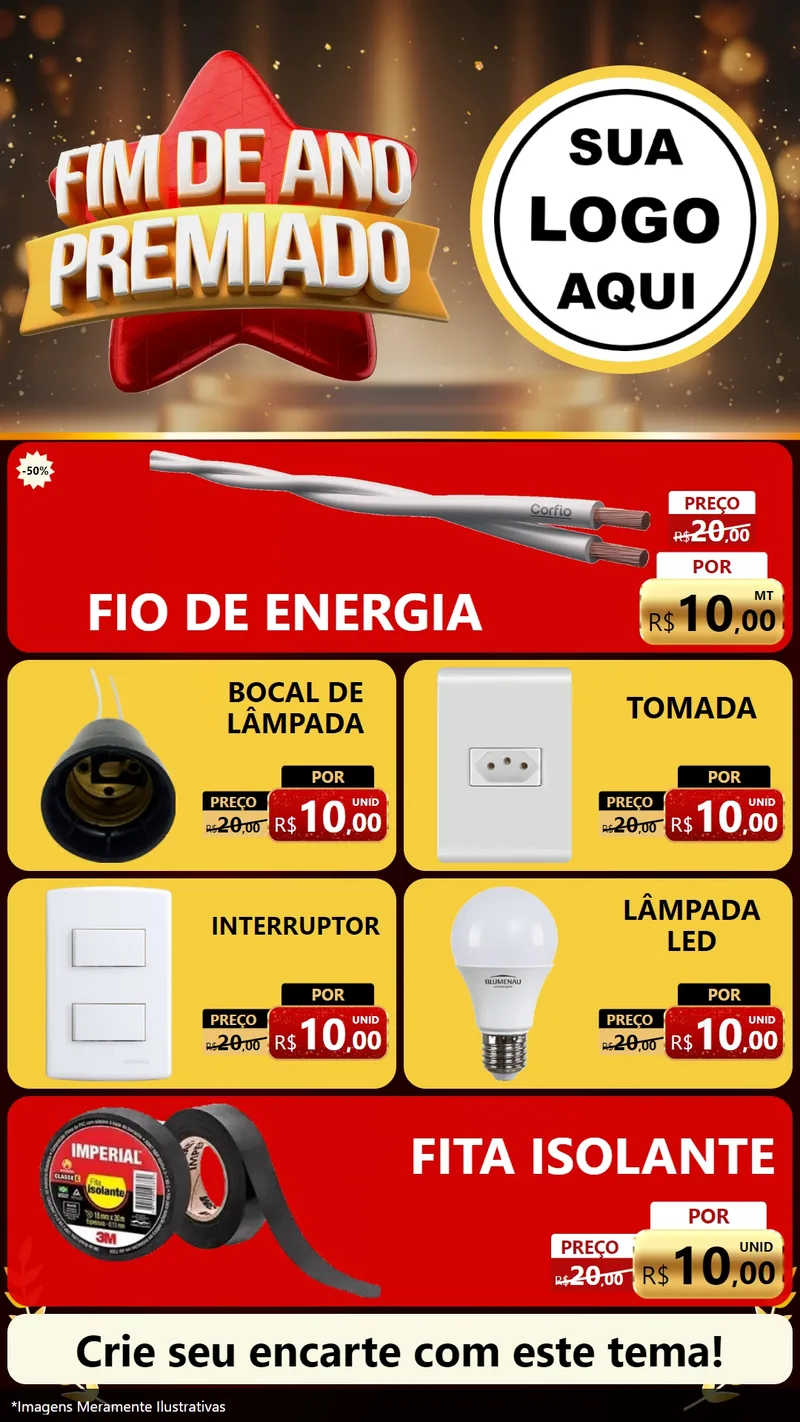 Modelo de TV para TV Vertical com o tema Fim de Ano Premiado para Materiais Elétricos