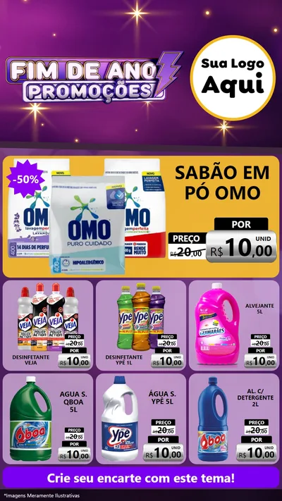 Modelo de Rede Social para Stories com o tema Fim de Ano Promoções para Produtos de Limpeza