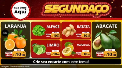 Modelo de TV para TV Horizontal com o tema Segundaço para Hortifrúti