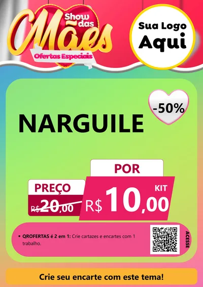 Modelo de Cartaz para Cartaz A4 Vertical com o tema Show das Mães - Ofertas Especiais para Tabacaria