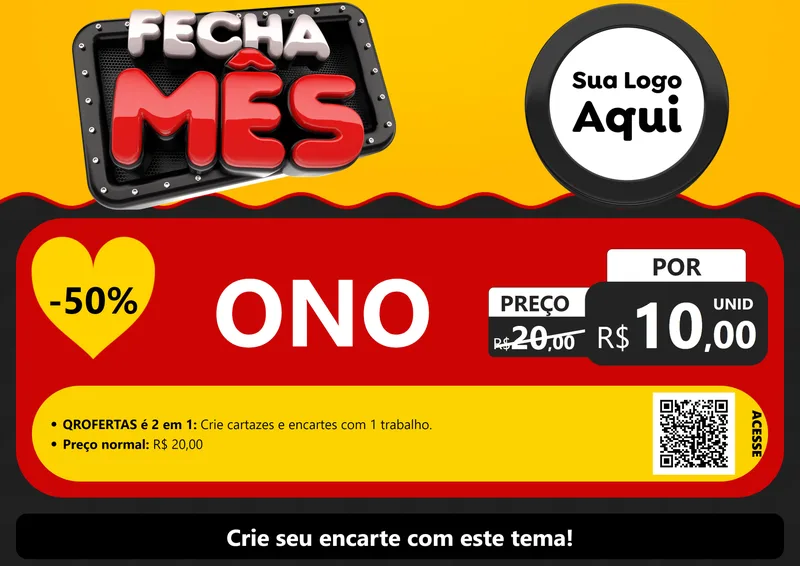 Modelo de Cartaz para Cartaz A4 Horizontal com o tema Fecha Mês para Óticas