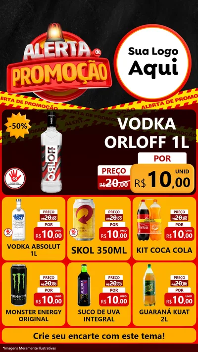 Modelo de Rede Social para Stories com o tema Alerta de Promoção para Distribuidora de bebidas