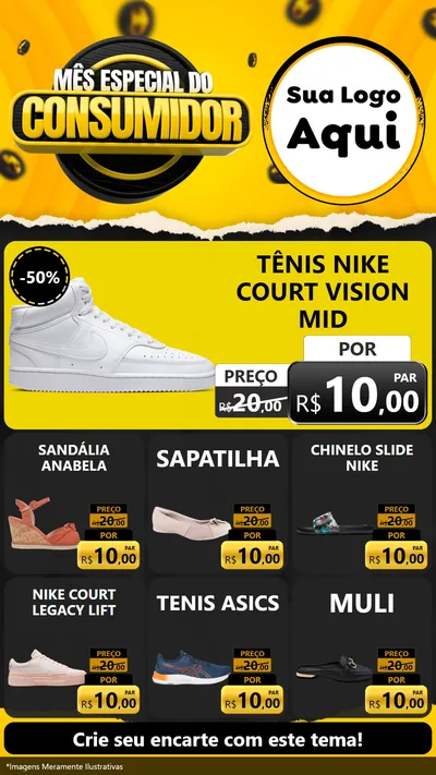 Modelo de Rede Social para Stories com o tema Mês Especial do Consumidor para Calçados