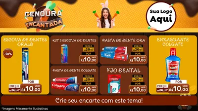 Modelo de TV para TV Horizontal com o tema Cenoura Encantada - Páscoa para Higiene Pessoal
