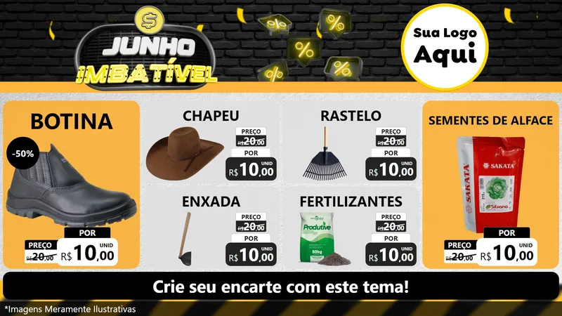 Modelo de TV para TV Horizontal com o tema Junho Imbatível para Agropecuária