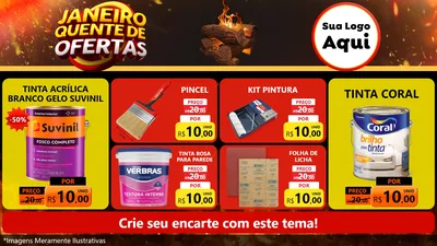 Modelo de TV para TV Horizontal com o tema Janeiro Quente de Ofertas para Tintas e Ferramentas
