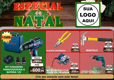 Modelo de Encarte para Encarte A4 Horizontal com o tema Especial de Natal para Maquinas e Ferramentas