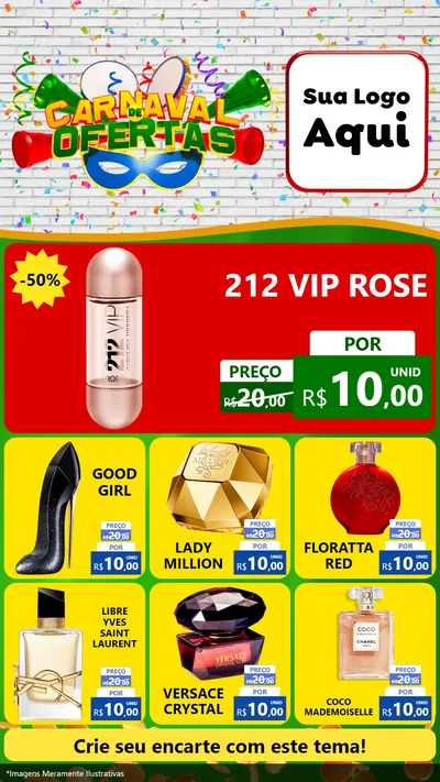 Modelo de Rede Social para Stories com o tema Carnaval de Ofertas para Perfumes