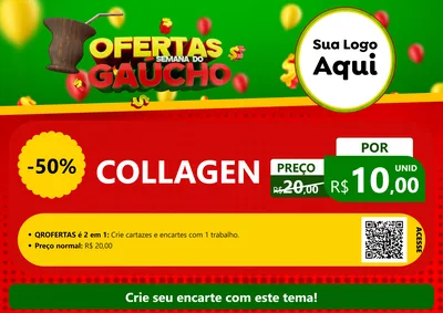 Modelo de Cartaz para Cartaz A4 Horizontal com o tema Ofertas Semana Do Gaúcho para Suplementos alimentares