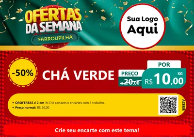 Modelo de Cartaz para Cartaz A4 Horizontal com o tema Ofertas da Semana Farroupilha para Produtos Naturais