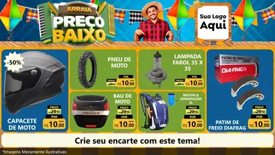 Modelo de TV para TV Horizontal com o tema Arraiá de Preço Baixo - Junina para Moto peças