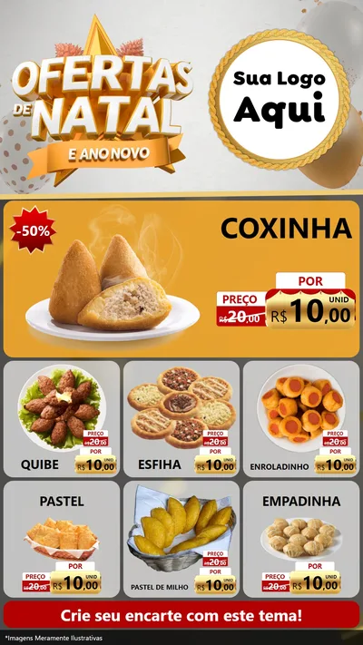 Modelo de Rede Social para Stories com o tema Ofertas De Natal E Ano Novo para Salgadaria