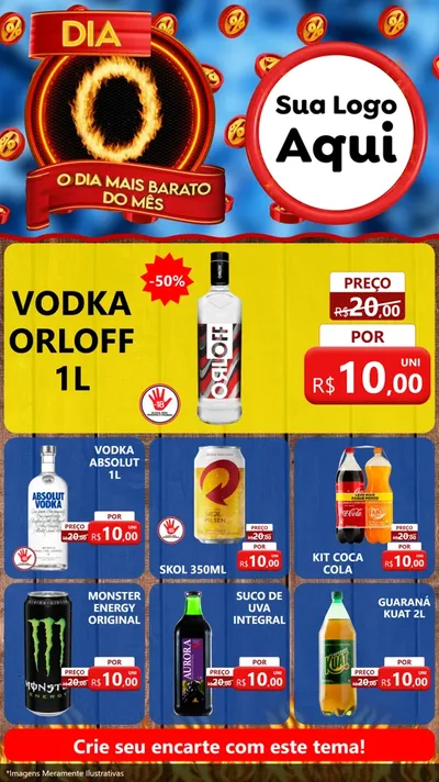 Modelo de Rede Social para Stories com o tema Dia O - O Dia Mais Barato Do Mês para Distribuidora de bebidas
