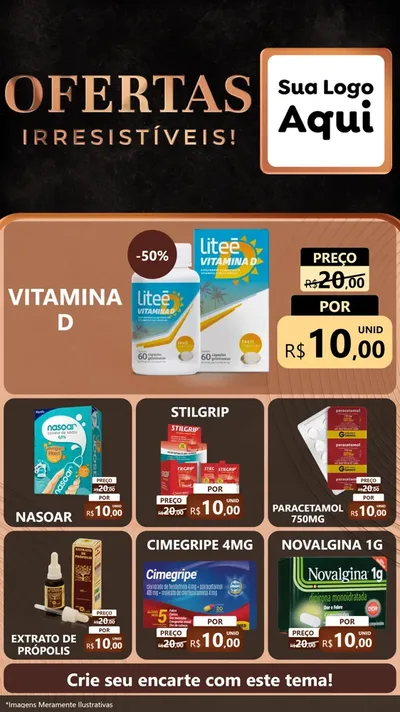 Modelo de Rede Social para Stories com o tema Ofertas Irresistíveis! para Farmácia