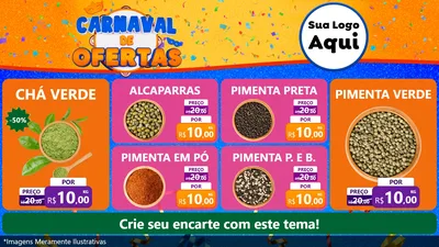 Modelo de TV para TV Horizontal com o tema Carnaval de Ofertas para Produtos Naturais