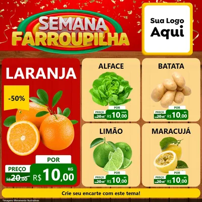 Modelo de Rede Social para Feed Facebook com o tema Semana Farroupilha para Hortifrúti