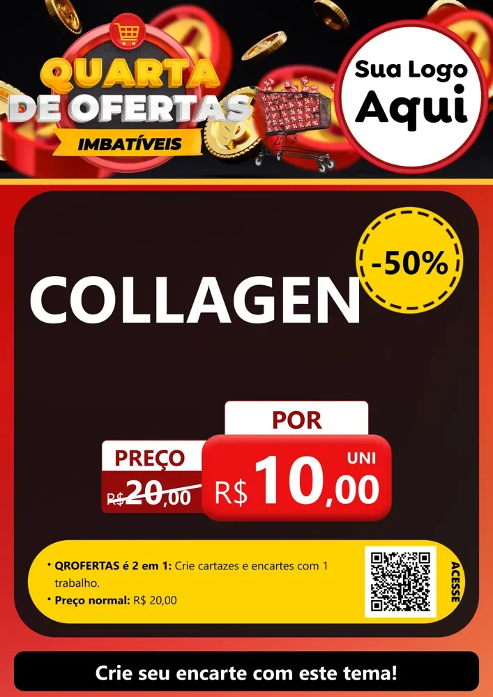 Modelo de Cartaz para Cartaz A4 Vertical com o tema Quarta de Ofertas Imbatíveis para Suplementos alimentares
