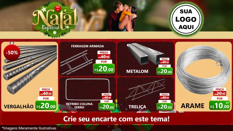 Modelo de TV para TV Horizontal com o tema Natal Especial para Ferragens