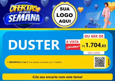 Modelo de Cartaz para Cartaz A4 Horizontal com o tema Ofertas de Fim de Semana para Concessionaria de Carros
