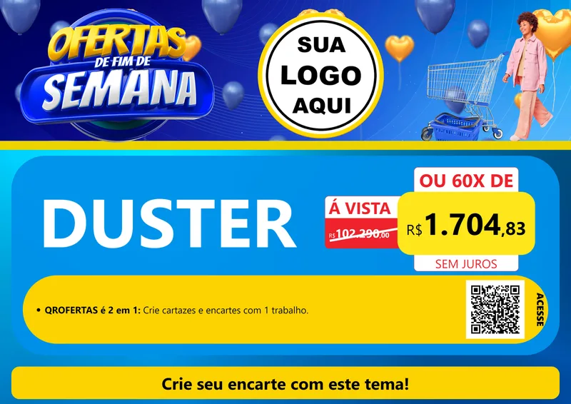 Modelo de Cartaz para Cartaz A4 Horizontal com o tema Ofertas de Fim de Semana para Concessionaria de Carros