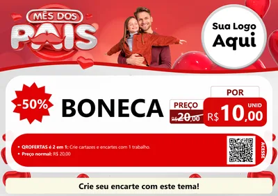 Modelo de Cartaz para Cartaz A4 Horizontal com o tema Mês dos Pais para Brinquedos
