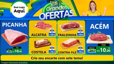 Modelo de TV para TV Horizontal com o tema Grandes Ofertas para Açougue