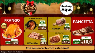 Modelo de TV para TV Horizontal com o tema Ofertas Natalina para Assados