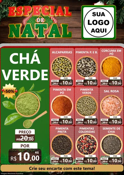 Modelo de Encarte para Encarte A4 Vertical com o tema Especial de Natal para Produtos Naturais