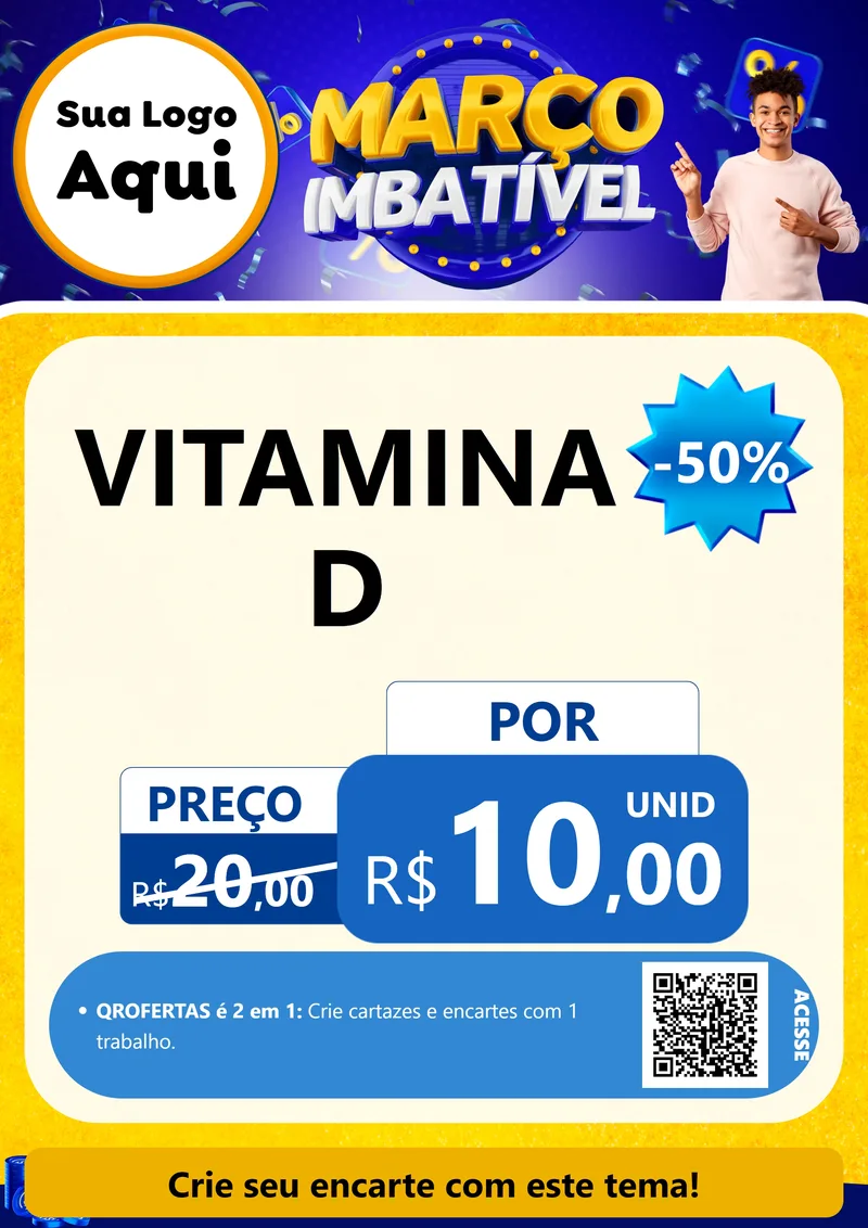 Modelo de Cartaz para Cartaz A4 Vertical com o tema Março Imbatível para Farmácia