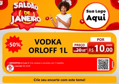 Modelo de Cartaz para Cartaz A4 Horizontal com o tema Saldão de Janeiro para Distribuidora de bebidas