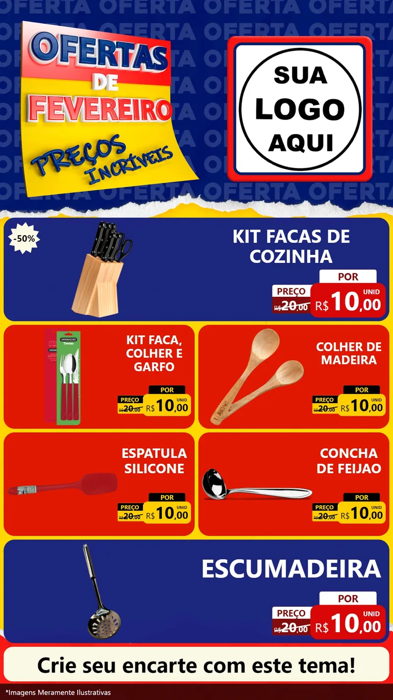 Modelo de TV para TV Vertical com o tema Ofertas de Fevereiro - Preços Incríveis para Utilidades Domésticas