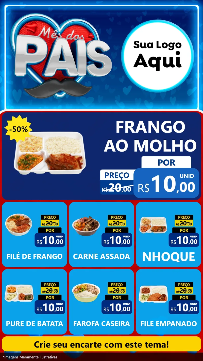 Modelo de Rede Social para Stories com o tema Mês Dos Pais para Restaurante