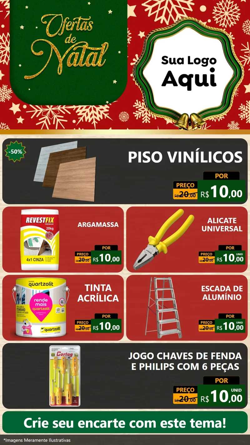 Modelo de TV para TV Vertical com o tema Natal de Ofertas para Material para Construção