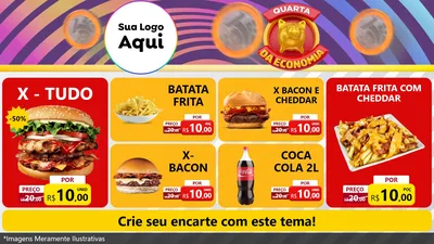 Modelo de TV para TV Horizontal com o tema Quarta da Economia para Hamburgueria