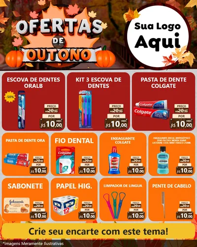 Modelo de Rede Social para Feed Instagram com o tema Ofertas de Outono para Higiene Pessoal