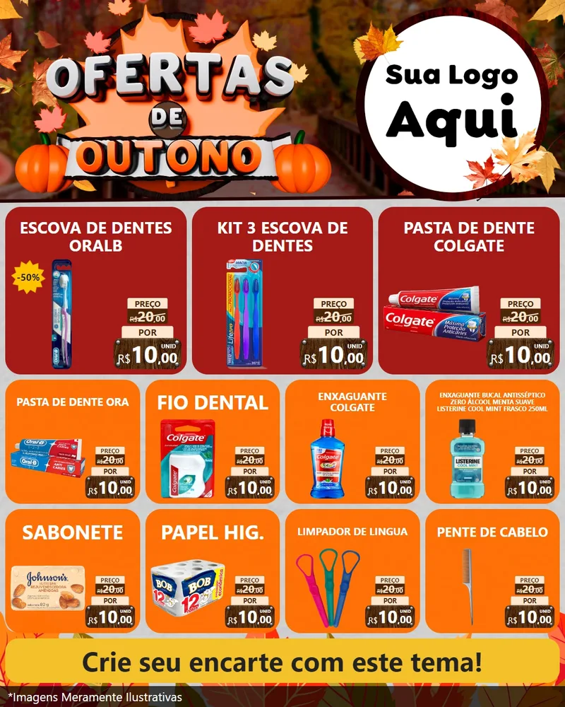 Modelo de Rede Social para Feed Instagram com o tema Ofertas de Outono para Higiene Pessoal