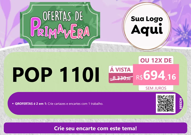 Modelo de Cartaz para Cartaz A4 Horizontal com o tema Ofertas de Primavera para Concessionaria de Motos