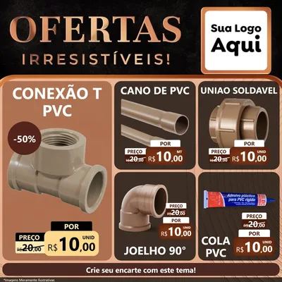 Modelo de Rede Social para Feed Facebook com o tema Ofertas Irresistíveis! para Tubos e conexões