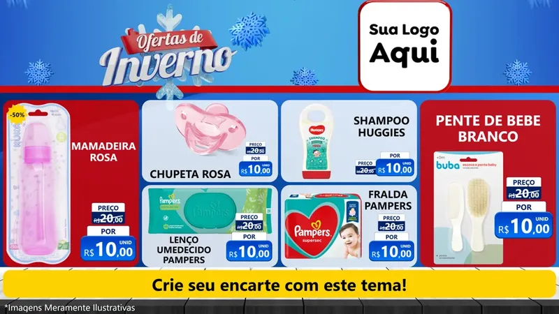 Modelo de TV para TV Horizontal com o tema Ofertas de Inverno para Bebês