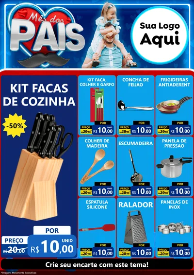 Modelo de Encarte para Encarte A4 Vertical com o tema Mês Dos Pais para Utilidades Domésticas