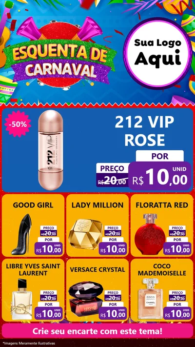Modelo de Rede Social para Stories com o tema Esquenta de Carnaval para Perfumes