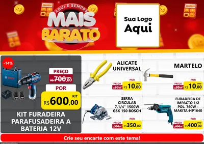 Modelo de Encarte para Encarte A4 Horizontal com o tema Mais Barato para Maquinas e Ferramentas